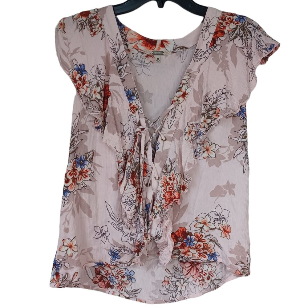 Gimmicks Pink Floral Top Size Medium